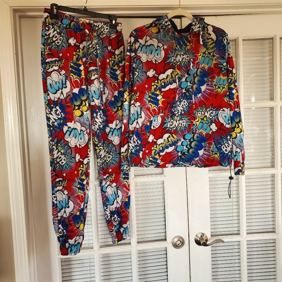 OH SNAP Sweatshirt and Sweatpants Set size S Authentic  Hoodie! Red background - Picture 2 of 13